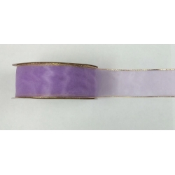 Organza Ribbon Lavender w/Gold Edge 1.5" 10y.